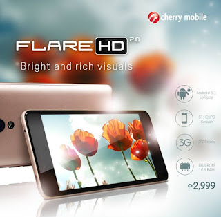 Cherry Mobile Flare HD 2 Now Available for Php2,999