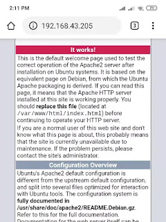 apache 2 default page from kali to mobile