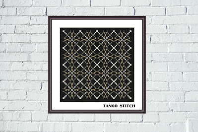 Intricate infinity 3D ornament cross stitch embroidery pattern - Tango Stitch