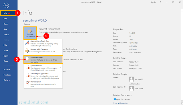 cara mengunci file word 2010