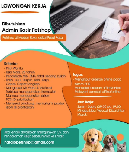 Lowongan Kerja Admin di Natalo Petshop & Aquarium