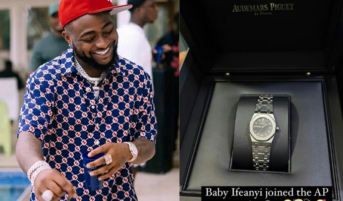 Davido Blessed His Son, Ifeanyi With N200million Brand New Watch