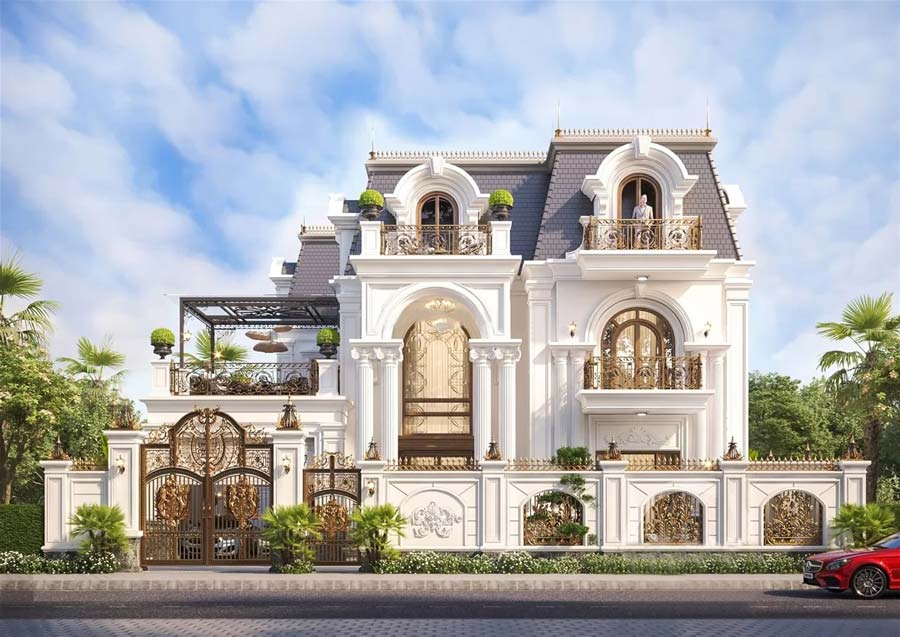 Nhà biệt thự kiểu pháp tân cổ điển mặt tiền rộng rãi khang trang Nam Định