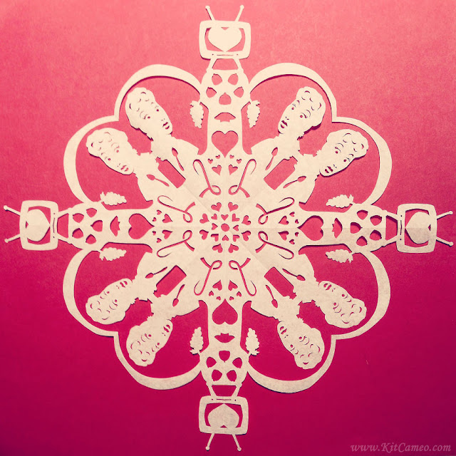 paper-cut snowflakes with highly detailed