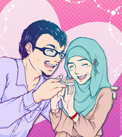 Gambar Kartun Cantik Islami Couple