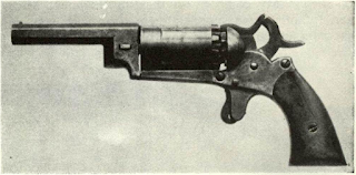 Single trigger improvement of lohn P. Lindsay was employed on small Walch five-chambered ten-shooter, cal. .31.