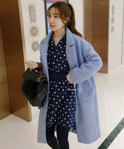 Periwinkle Notch Lapel Coat