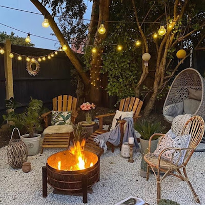 Bohemian outdoors fire pit camping