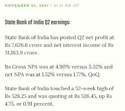 State bank of india Q2 Earnings