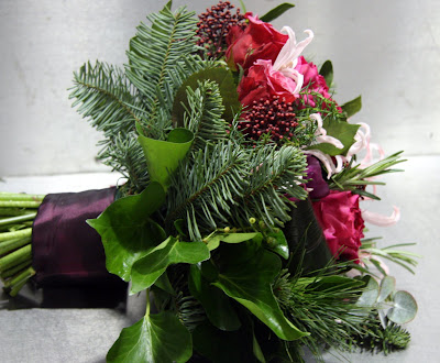 Christmas Pink Wedding Bouquet Trial for the Gorgeous Helen