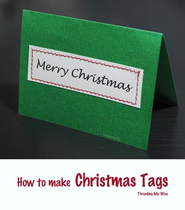 Make your own Christmas tags. All you need is a little card stock and a sewing machine. Tutorial at Threading My Way