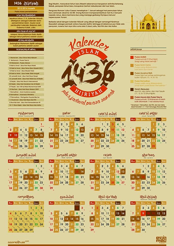 Download Kalender Islam 1436 Hijriyah Plus Jadwal Puasa 