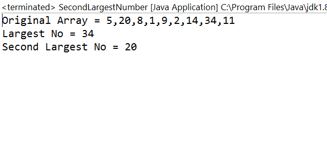 How to find second largest number in an integer array?