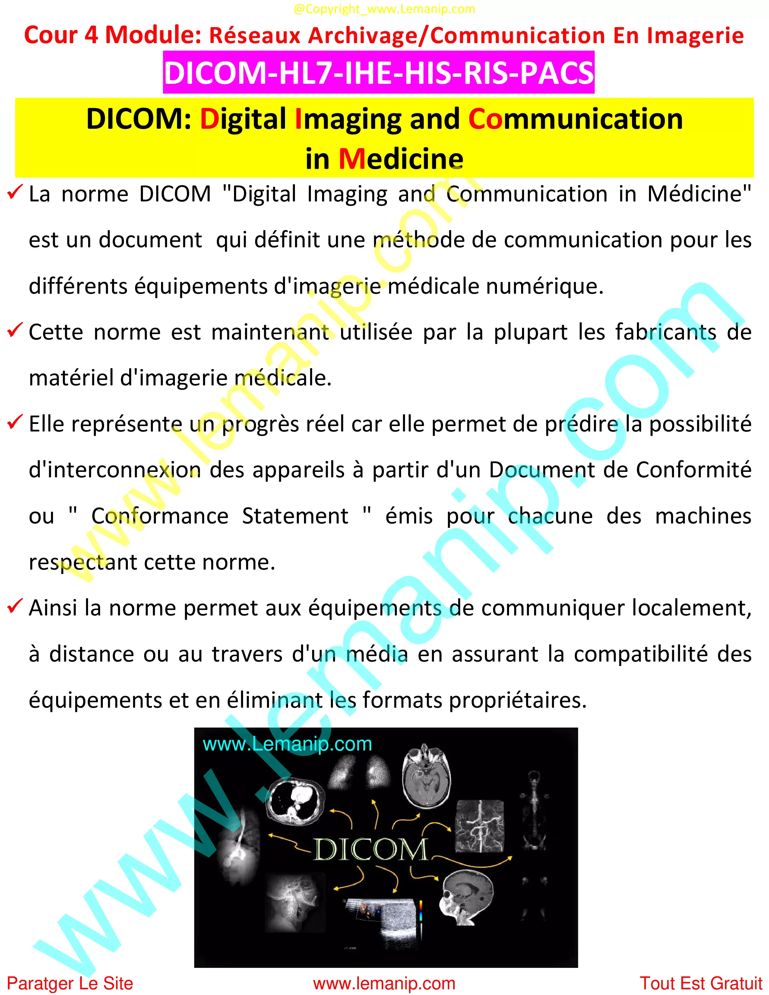 DICOM: Digital Imaging and Communication in Medicine