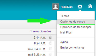 opciones de correo yahoo