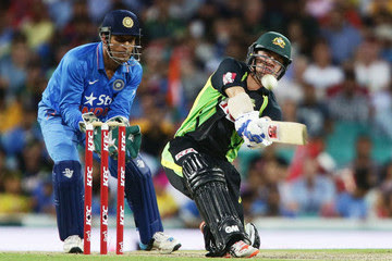 Australia's Travis Head loses his wicket during the fourth one-day