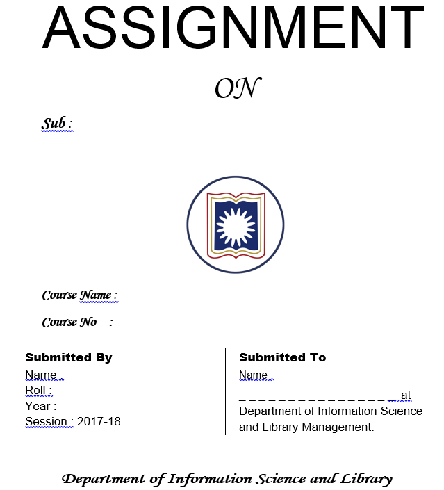 Assignment cover page