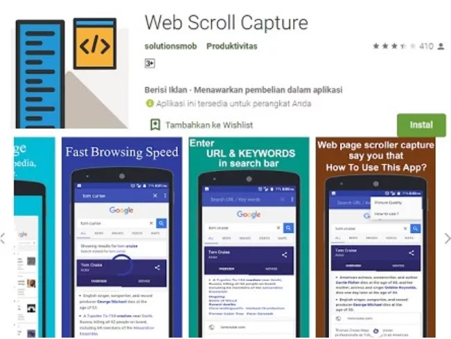 5 Cara Screenshot Panjang di HP Android Semua Merk Web Scroll Capture