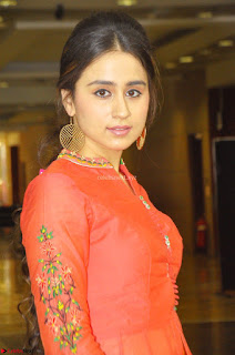 Simrat in Orange Anarkali Dress 01.JPG