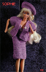 Roupa de Crochê Para Barbie Com Gráfico - Sophie - Robe, veste e chapeau de Poupée avec schéma, dress for doll 1