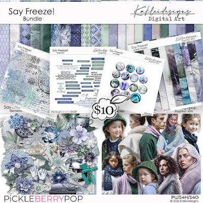 Digital Scrapbooking Collection Say Freeze! by Kakleidesigns