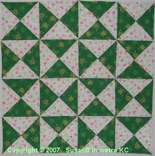 Easy X quilt with frog fabric