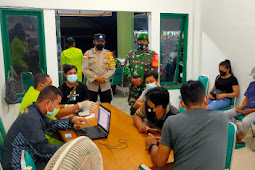  Serma Robianto Pimpin Tim Mobile Vaksinasi Gurindam Kodim 0318/Natuna Gelar Vaksinasi Covid-19 