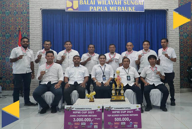 Tim Futsal BWS Papua Merauke Raih Juara II Turnamen Futsal HIPMI CUP 2021.lelemuku.com.jpg