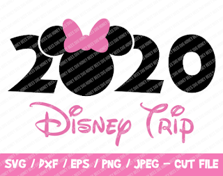 2020 Disney Trip SVG, Disneyland Cut File, Instant Download, Cricut & Silhouette, Vinyl Cut File, Minnie Mouse, Minnie Head 2020