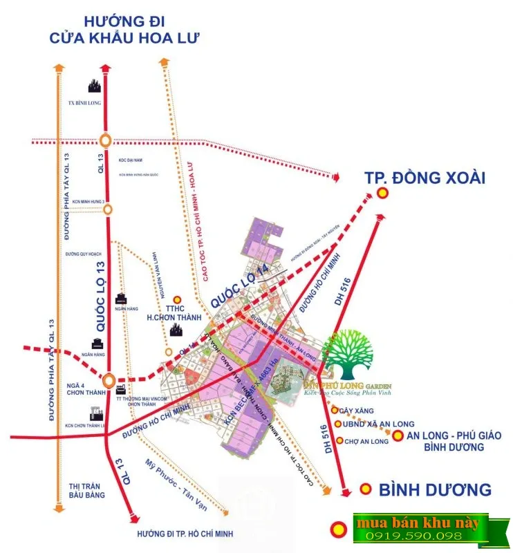 Vị trí dự án Khu đô thị sinh thái An Phú Long Garden