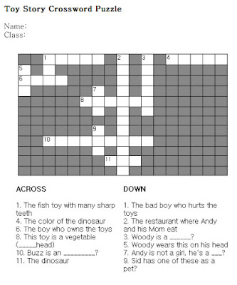 Hard Crossword Puzzles on English Teacher Grant  Free Worksheets For Kids   Toy Story