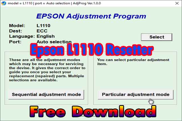 Epson L1110 Resetter Download