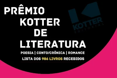 Prêmio Kotter de Literatura divulga lista de livros concorrentes