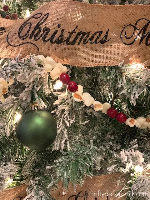 popcorn garland on tree