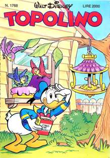 Topolino 1768 - 15 Ottobre 1989 | ISSN 1120-611X | CBR 215 dpi | Settimanale | Fumetti Classici | Universo Disney
Numero volumi : IN CORSO
Topolino apparve in Italia il 30 marzo 1930, quando sul n.13 del settimanale torinese Illustrazione del Popolo, diretto da Lorenzo Gigli, fu pubblicata la prima striscia disegnata da Ub Iwerks e intitolata Le avventure di Topolino nella giungla. Due anni dopo si ha il primo libro illustrato italiano con le sue immagini: Sua Altezza Reale il Principe Codarello e, poco più tardi, il 31 dicembre 1932, esce il primo numero di Topolino in formato giornale, edito da Nerbini.
Sulla falsariga del celebre Corriere dei Piccoli, anche Topolino si presentava ai lettori con periodicità settimanale e si apriva con una breve storia in cui le didascalie sono scritte in rima e realizzata da Giove Toppi, che divenne quindi il primo autore Disney italiano. Sul settimanale della Nerbini, comunque, trovano spazio soprattutto le strisce e le tavole realizzate da Floyd Gottfredson. In queste storie vengono anche introdotte delle didascalie in rima, scritte dal primo direttore della rivista, Paolo Lorenzini (detto Collodi Nipote in quanto nipote di Carlo Collodi), e viene anche assegnato il nome definitivo alla spalla di Topolino, ovvero quel Pippo un po' lunatico e un po' svampito che sui libri della Salani veniva ancora chiamato Medoro.
Nerbini non si era assicurato correttamente i diritti di pubblicazione: quando aveva varato la sua rivista, infatti, si era rivolto al Consorzio Cinematografico E.I.A., il distributore dei cortometraggi di Topolino, quando in realtà i diritti per le riviste erano stati dati in mano al giornalista Guglielmo Emanuel dallo stesso Disney. Per cui, per un paio di numeri, la testata passò da Topolino a Topo Lino, per poi riprendere la nota testata con il n.7. Il Topolino Giornale era formato da otto pagine e non conteneva solo storie a fumetti Disney ma anche storie non-Disney che anzi erano di solito la maggioranza delle storie presenti in un numero.
Il numero 137 del Topolino Giornale, dell'11 agosto 1935, segna il passaggio di consegne da Nerbini alla Mondadori. Il fascismo, tuttavia, causò dei problemi al giornale. Dal 1938, il Min.Cul.Pop. (Ministero della Cultura Popolare) impone alla stampa di non editare più i protagonisti del fumetto popolare americano. Il solo Topolino è risparmiato, e così il suo logo e il suo personaggio possono continuare ad esistere nelle edicole italiane, ma in piena seconda guerra mondiale, a partire dal n.476 del 27 gennaio 1942, anche il settimanale è costretto a cedere alle restrizioni. Lo sostituisce Tuffolino, un ragazzetto dalle medesime caratteristiche fisiche, disegnato dal grande illustratore Pierlorenzo De Vita. Con la fine del fascismo, le avventure di Topolino poterono di nuovo essere pubblicate.
Alla fine degli anni quaranta, però, i giornali a fumetti che pubblicavano storie a puntate di non più di due tavole ad episodio erano irrimediabilmente in crisi, e così lo stesso Topolino, le cui vendite erano di gran lunga calate rispetto al periodo d'oro. Mondadori, però, non poteva rinunciare alla rivista da edicola per non perdere i ricchi diritti delle pubblicazioni da libreria, così decise un doloroso ma necessario cambio di formato e periodicità. Nel 1949 nasce così il periodico a fumetti Topolino formato libretto, all'inizio con cadenza mensile, quindi quindicinale e, infine, settimanale, fino a giungere a oggi al suo sessantesimo anniversario e con oltre 3000 numeri usciti, ricchi di storie tra le più famose, con autori da Carl Barks a Romano Scarpa, da Floyd Gottfredson a Giovan Battista Carpi e così via.