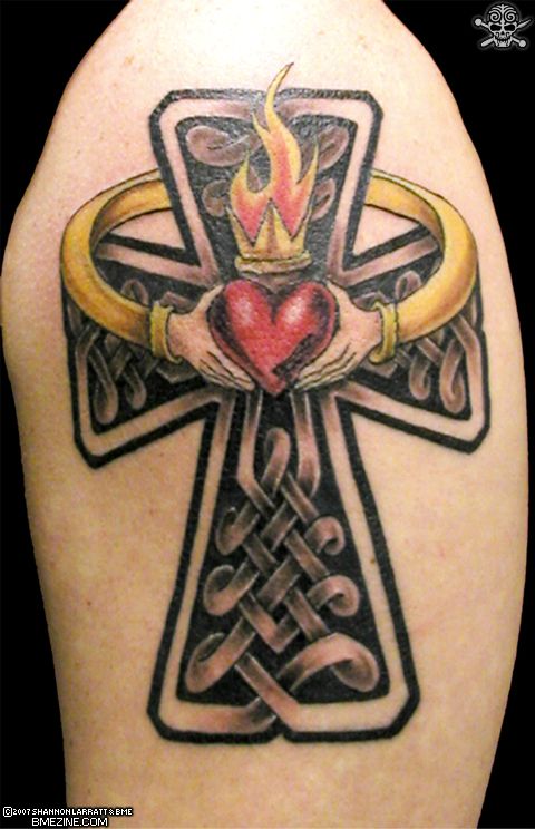 Upper Back Cross Tattoo 