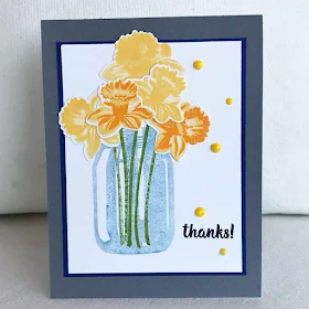 Sunny Studio Stamps: Daffodil Dreams Thank You Customer Card by Donna