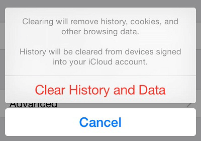 Safari Clear history