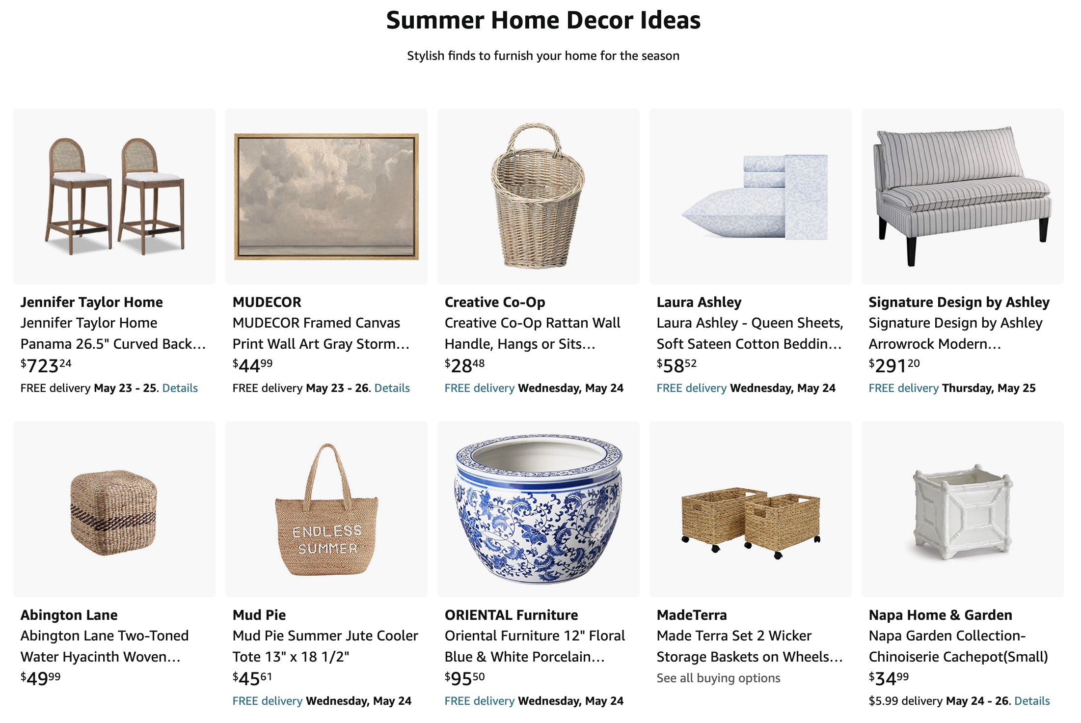 amazon home decor finds, summer home decor finds on Amazon