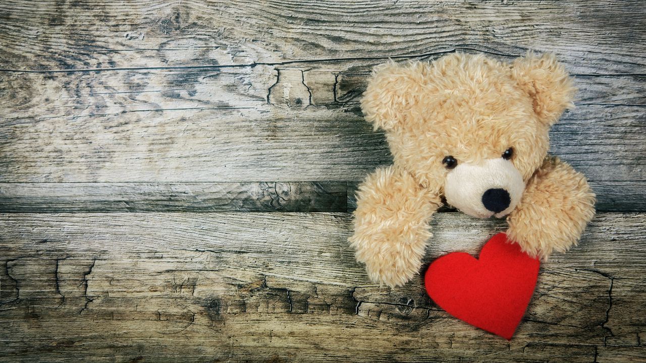 Wallpaper Teddy Bear Heart Valentines Day Love