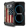 Tactical Armor Case for [ Samsung Galaxy S8, S8 Holster Case] Heavy Duty Protector with Swivel Holster [Shockproof] - Vintage American Flag