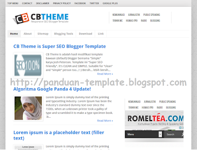 Template Blog CB Theme SEO Fast Responsif