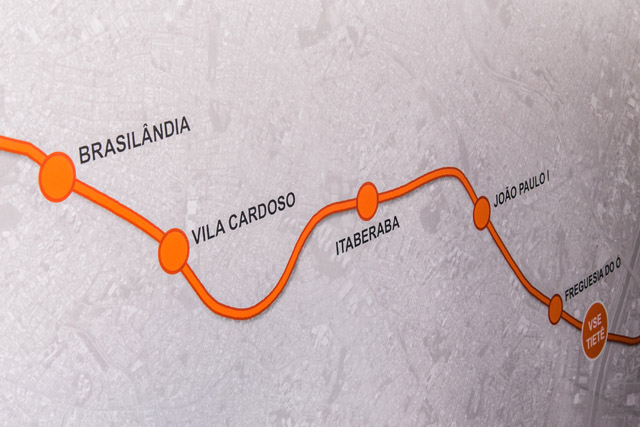 Mapa linha 6-laranja Metrô SP