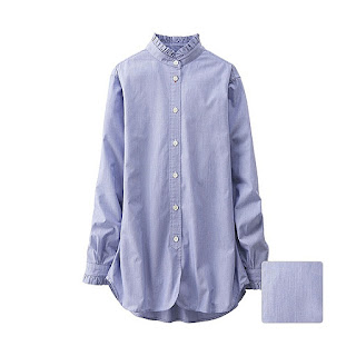 Unique Ines Stand Collar Long Sleeve Shirt