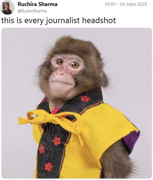 this is every journalist headshot