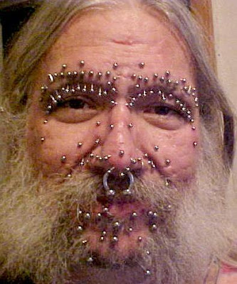 Body Piercing Full Face Style on Man