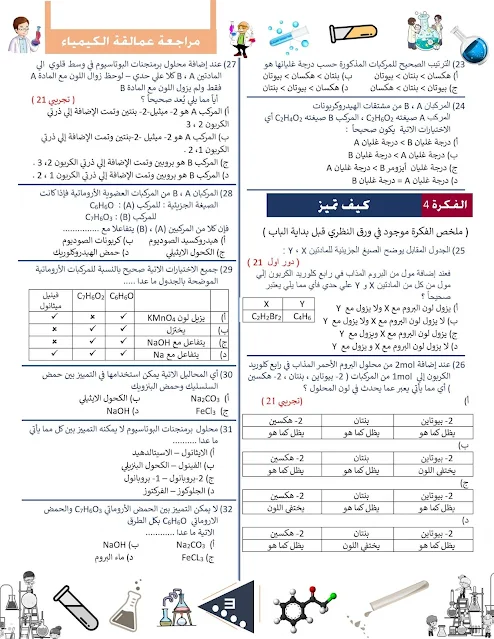 صور تسريب مادة الكيمياء للثانوية العامة 2022