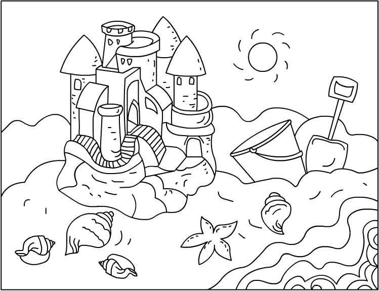 Download Nicole's Free Coloring Pages: Sandcastles * coloring pages