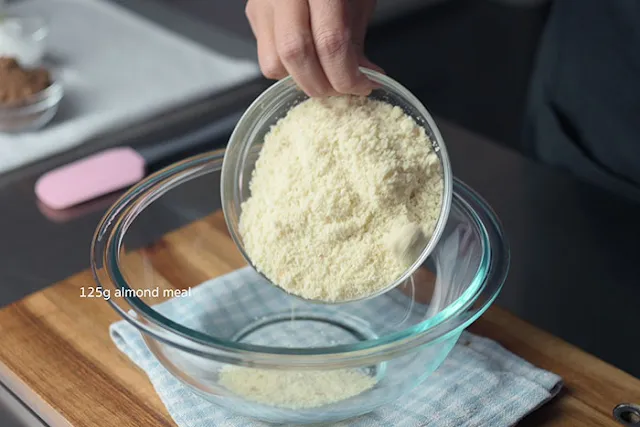 Add almond meal to a mixing bowl.