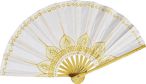 These are the silk fans I bought from The Knot Mine are plain but you can 